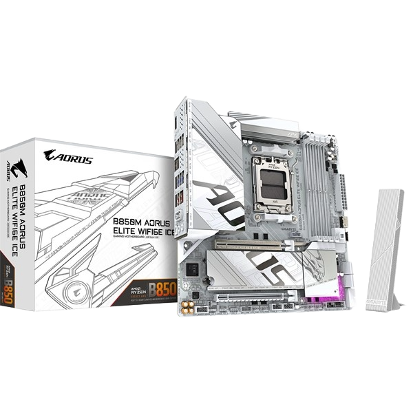 Gigabyte B850M AORUS ELITE WIFI6E ICE mATX Motherboard for AMD Socket AM5 CPUs